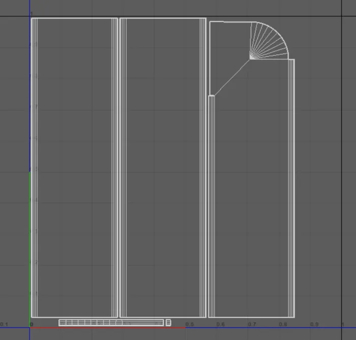 Clean sidewalk UV layout with three vertical strips and a rounded corner shell